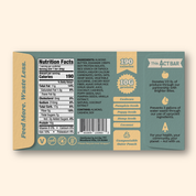 Nutrition facts label on a product packaging with various details.